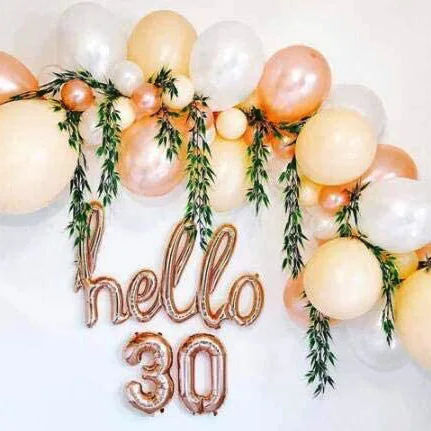 Rose Gold Hello 30 Balloons Baby Shower 10/13/15/21/25th 30th Birthday Party Decor 21 30 Number Inflatable Air Globos