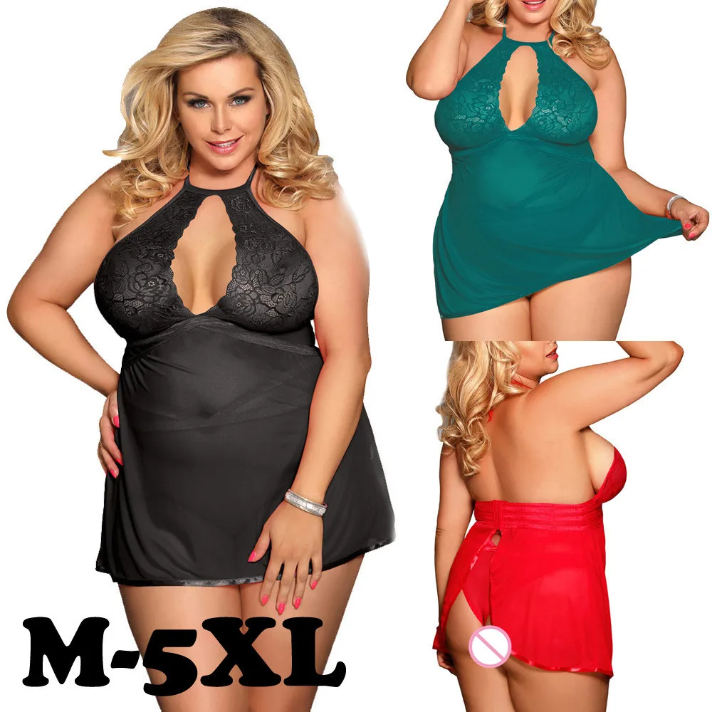 Сексуальная ночная рубашка для женщин плюс размер garподвязка Babydoll Chemise слепое