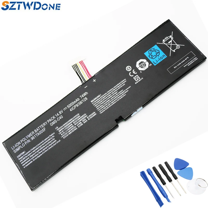 SZTWDONE GMS-C40 ноутбук Батарея для Razer лезвие Pro 17 2014/2015 RZ09-0117 RZ09-0099 14 8 V 74WH 5000 мА-ч |