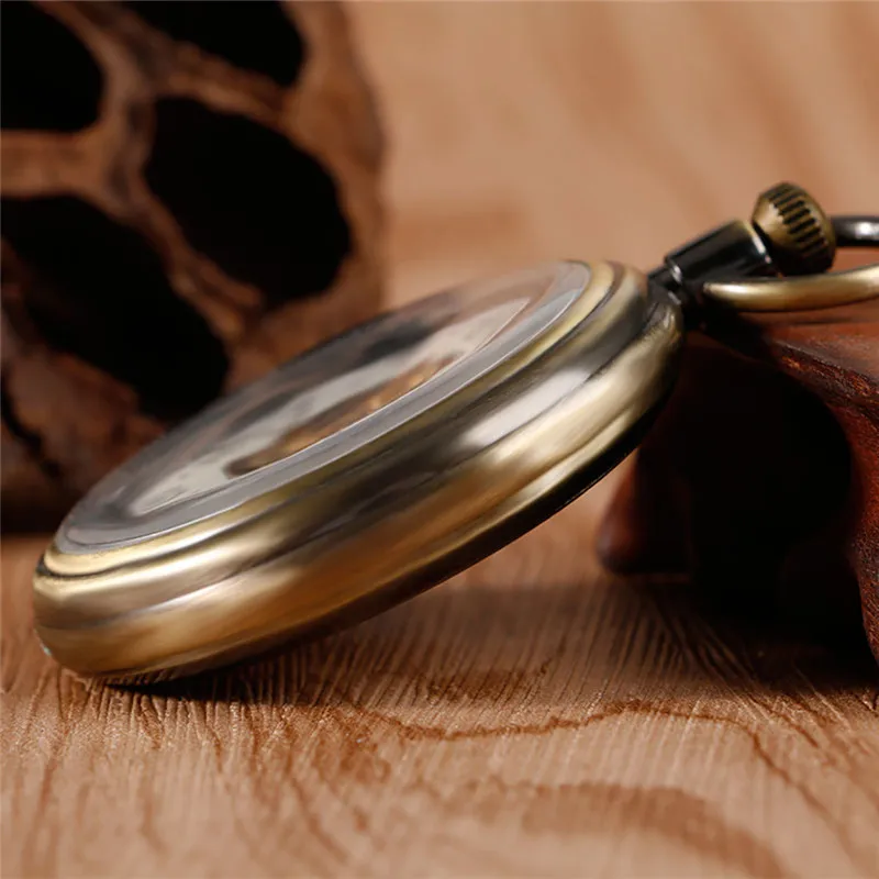 Antique Clock Men Women Mechanical Hand Winding Pocket Watch Manual Wind Up Watches Roman Number Fob Chain Relogio De Bolso