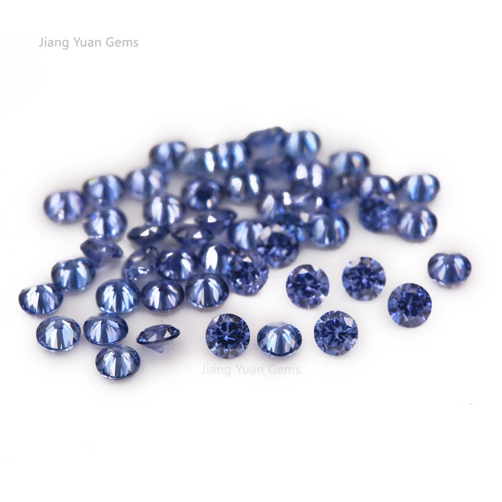 Machine Beads 1.0 3.0mm Round Cz Stone European Blue Zirconia Beads