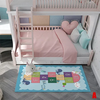 

Hopscotch Rug Hop and Count Game Rug with Cute Colorful Design Anti-Slip Kids Play Mat Soft Floor Area Rug and Carpet X