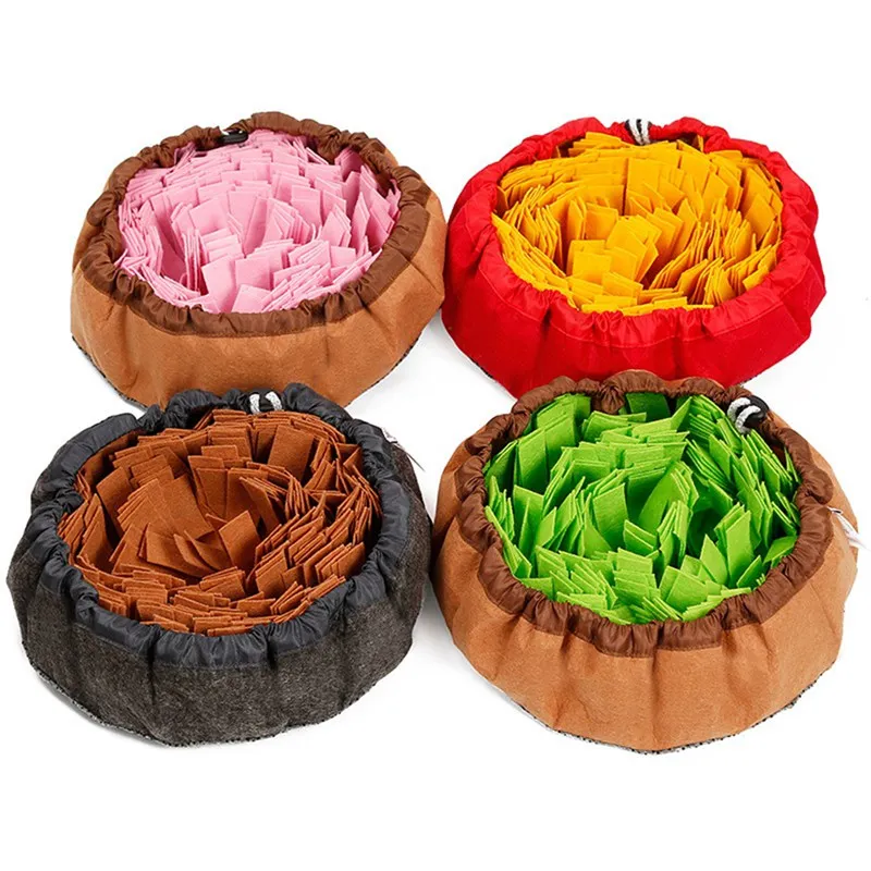 Pet Dog Toys Round Pet Sniffing Pad Washable Training Blanket Feeding Mat Dog Snuffle Bowl Leak Food Toys for Slowing Feeding