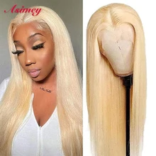 

13X4 613 Straight Pre Plucked Brazilian Hair Honey Blonde Color Transparent 180% Lace Front Wig 32in 100% Virgin Remy For Women