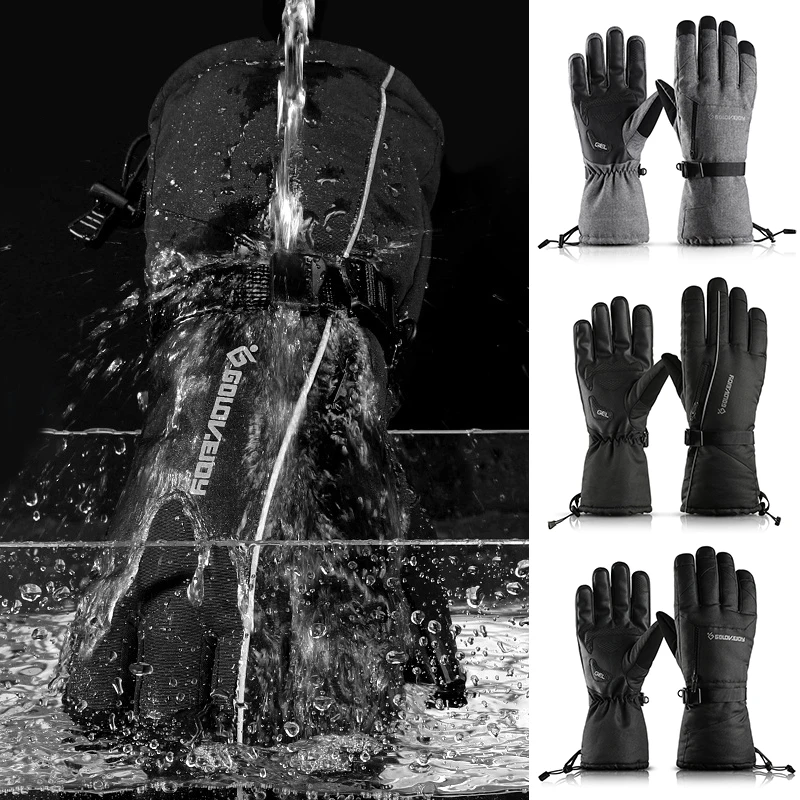 Велосипедные перчатки с сенсорным экраном, зимние теплые ветрозащитные перчатки для велоспорта, водонепроницаемые велосипедные перчатки для мужчин и женщин