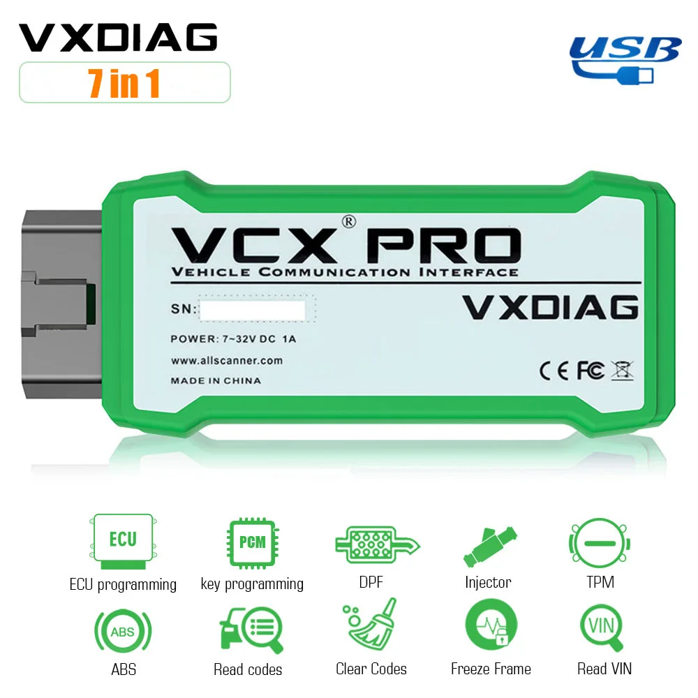 VXDIAG VCX NANO PRO 7 в 1 для GM/Ford Mazda/VW/Honda/Volvo/Toyota/JLR автоматический диагностический