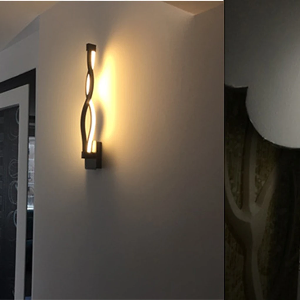 1pc 16W Modern Billow Wall Lamp Aluminum Wave LED Corridor Light Curve Acrylic Indoor Bedroom Lighting