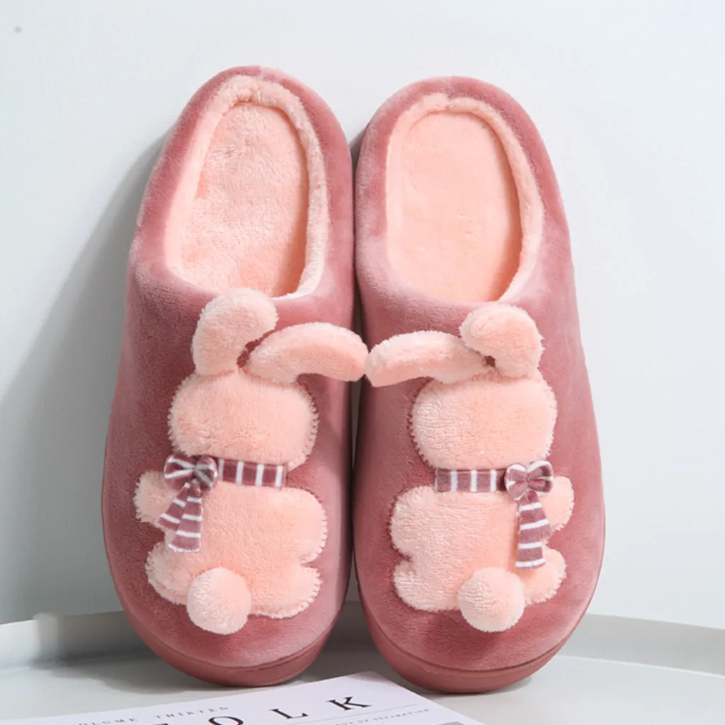 

Fashion Cute Rabbit Slippers Male and female Couples Warm Home Cartoon Animal Plush Slippers Non-slip Winter Indoor Slippers 30