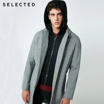 

SELECTED Fake Two-piece Long-sleeved Mid-length 100% Wool Coat Jacket Overcoat| 4183OM522