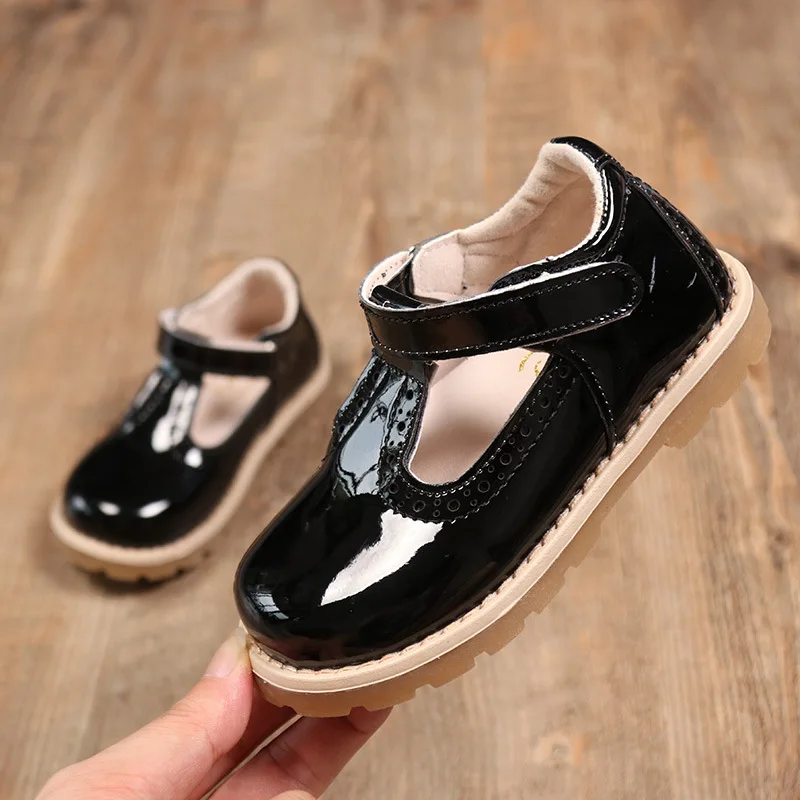 Весенняя кожаная обувь принцессы для девочек; детская кожаная обувь в британском ретро-стиле; детская повседневная детская обувь; размеры 21-30