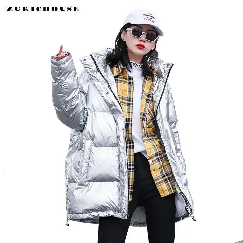 silver hooded puffer jacket