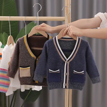 

Baby Boys Casual Jacket Sweaters Kids Baby Boys Cardigan Autumn Coat Boys Mohair Sweaters Cotton Knit Children's Clothing