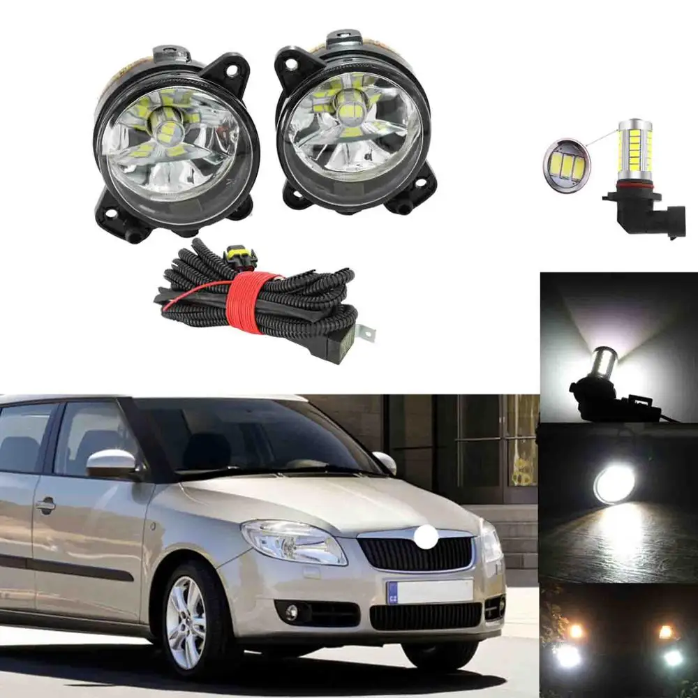 Для Skoda Fabia MK2 2007 2008 2009 2010 Roomster 2006 спереди светодиодный туман светильник