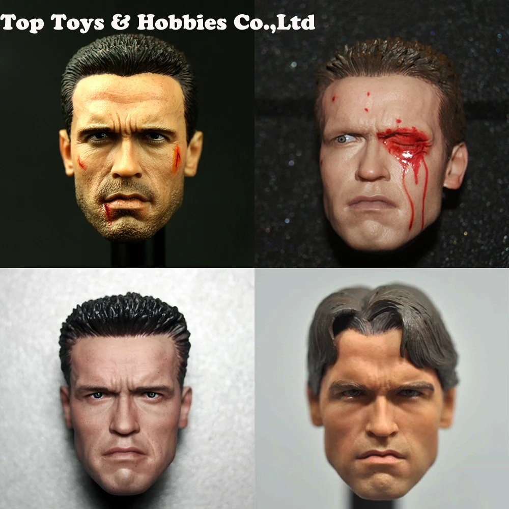 1/6 Scale Custom Arnold Schwarzenegger Damaged Terminator Action Figure Head 