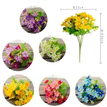 Новые горячие 28 головы ромашка Маленькая ромашка 7 вилка искусственные хризантемы поддельные Цветочные Декоративные садовые украшения