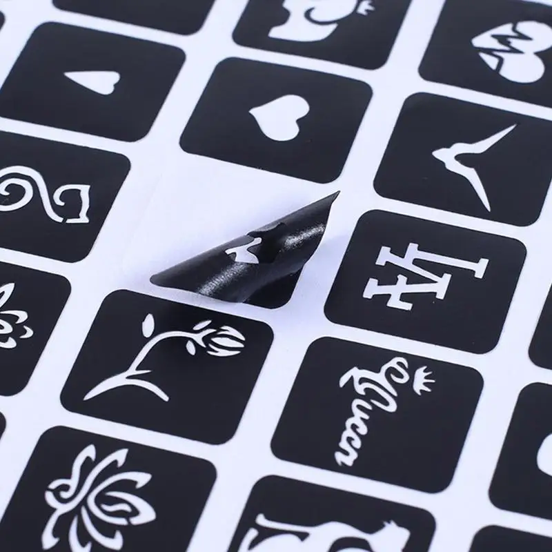 Henna Tattoo Stickers Stencils Glitter Tattoo Stencil Butterfly Small Woman Flower Template Girl Drawing Kids Cartoon Cute R4B2