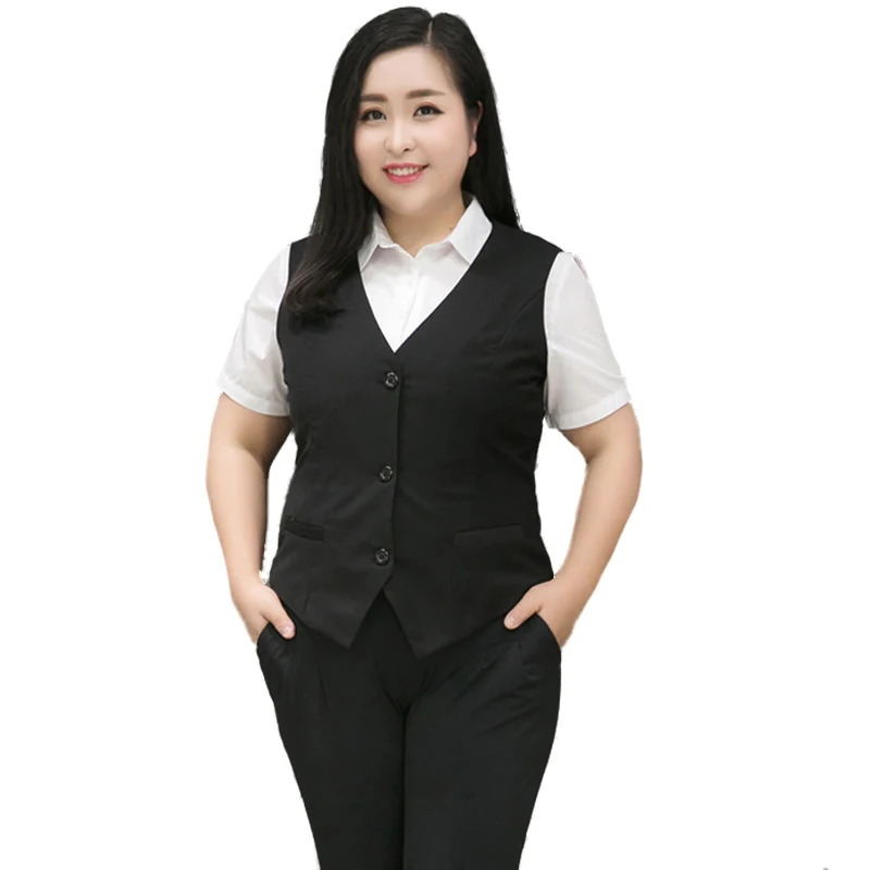 Women's vest Overweight Jackets Waistcoat Vest Gilet Vests for Women Coats Ladies Tops office Work Wear Plus Size Free Shipping