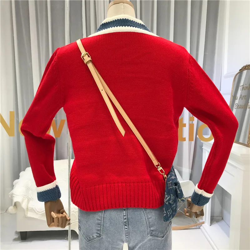 New Autumn Winter Korean Fashion V-neck Knitted Cardigan Short Sweaters Women's Single Breasted Long Sleeve Knitwear Coat
