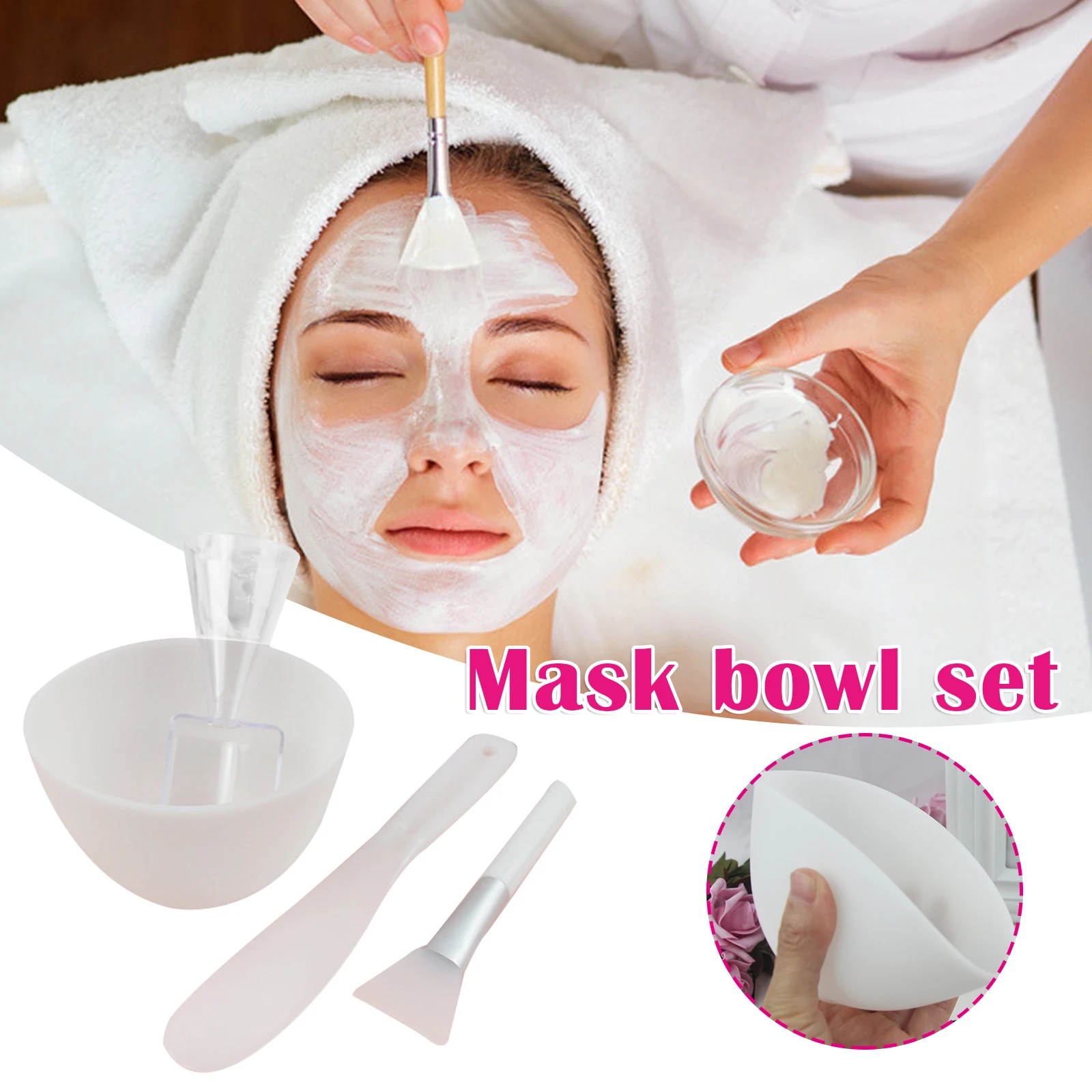 High Quality 5pcs/set Facial Mask Beauty Tools Set Bowl Brush Spoon Stick DIY Face Care Cosmetic