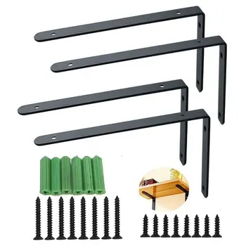 

Promotion! 4 PCS Stainless Steel Duty "L" Decorative Corner Brace Joint for Wall Hanging Bookshelf Support Furniture Connector I