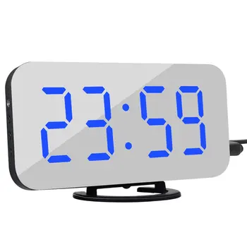 

LED Digital Alarm Clock Creative Mobile Phone Charging Mirror Snooze Alarm Clock Electronic Alarm Clock