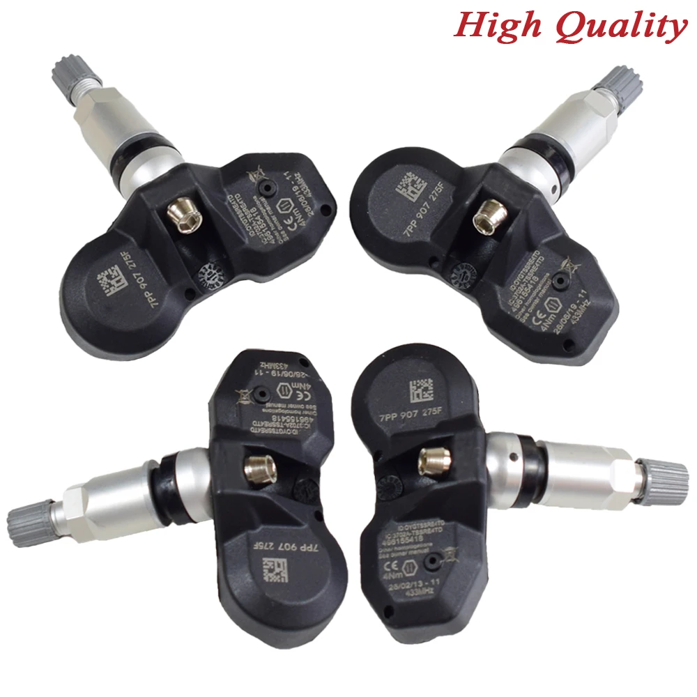 4 шт. датчик давления в шинах 7PP907275F TPMS сенсор для Audi Porsche VW 433 МГц 7PP907275 7PP907275D автомобильные аксессуары