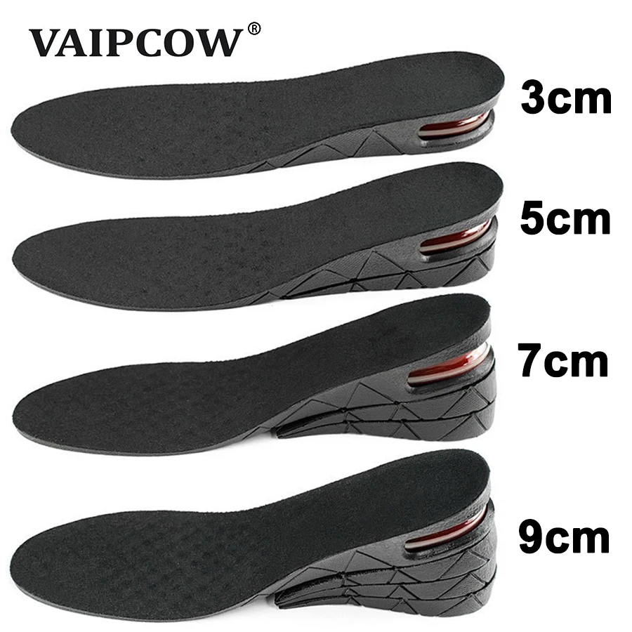 VAIPCOW 3/5/7/9cm Height Increase Insole Height Invisible Lift Adjustable  Heel Lifting Inserts Shoe Pads Women Men dropshipping