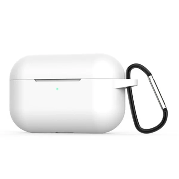 Белый Для Apple AirPods Pro Чехол для зарядки портативный защитный кожаный чехол с брелком полный Силиконовый чехол для переноски защитный чехол - Цвет: Белый