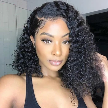 

Curly Bob Lace Front Wigs For Black Women Human Hair Deep Water Wave Wig Short Brazilian Full Hd Wet And Wavy Lace Frontal Wig