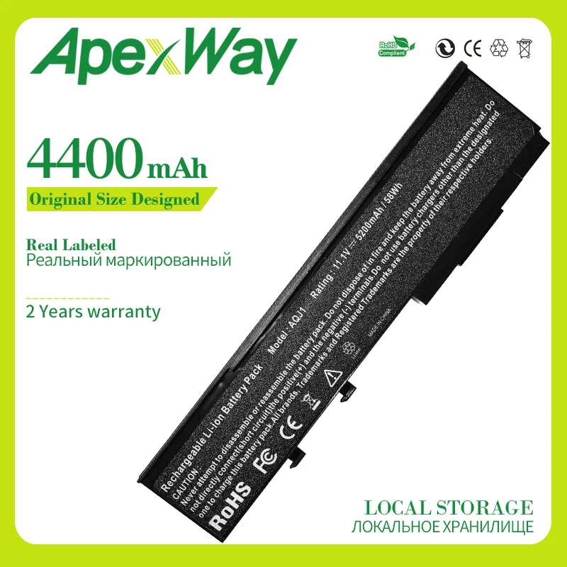 Apexway 4400mAh аккумулятор для ноутбука Acer BTP-AMJ1 BTP-ANJ1 BTP-AOJ1 BTP-APJ1 gardgarda32 MS2180 TM07B41 |