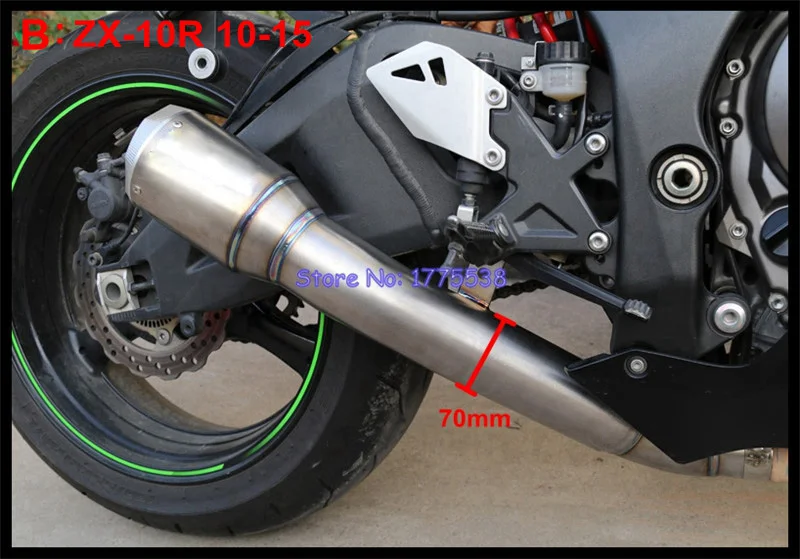 Motorcycle Muffler Exhaust Mid Pipe for ZX-10R 2010-2020 Titanium Alloy Motorcycle Exhaust Muffler Escape Link Pipe for ZX10R - Image 3