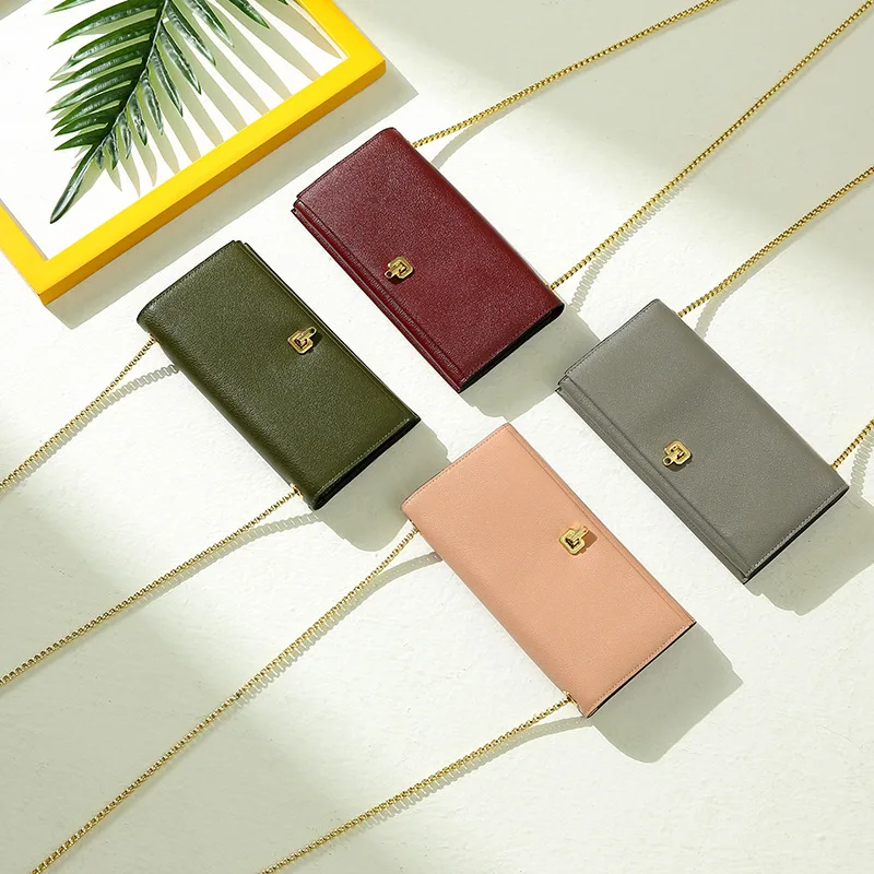 

2019 Autumn New Style WOMEN'S Shoulder Bag Phone Wallet Lock Chain Elegant Creative Shoulder Bag Ultra-Soft Hide Substance