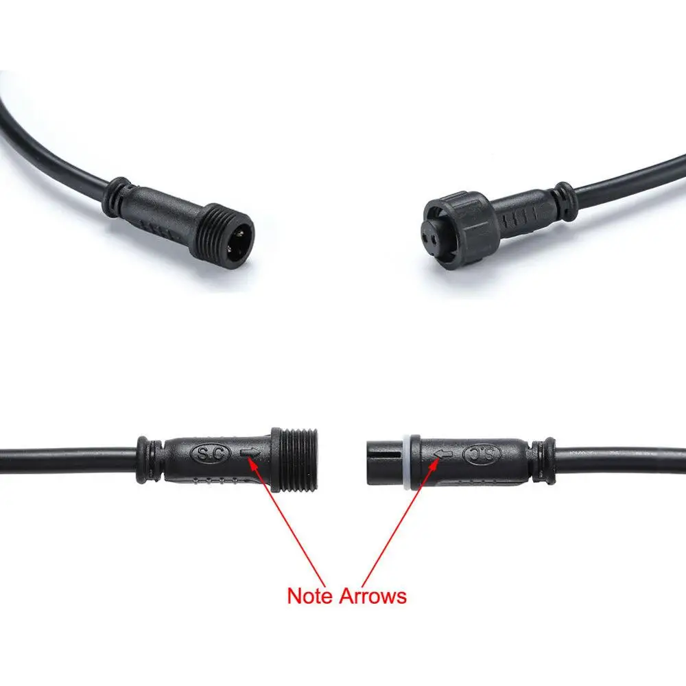 

1M 2 Meters 3 Meters Extension Cable Power Cord For Outdoor LED Deck Light IP67
