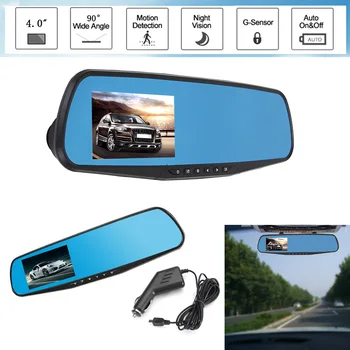 

Car Rear View Mirror Dash 4.0 Inch 720P DVR Video Recorder Lens Camera Monitor Night Vision 140 Wide-angle Driving Recoder