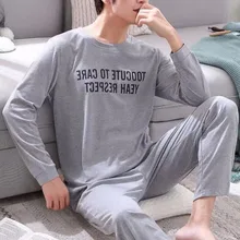 Men Pajama Sets Cotton Male Long Sleeve Striped Pajama Set For Man Autumn Sleepwear Suit Pajama Casual Homewear Nightwear 2021