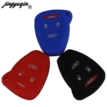 

jingyuqin 30pcs/lot Silicone 4 Button car key case For Jeep Compass Liberty CHRYSLER Caliber Nitro