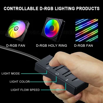 

5V 3pin Computer Light Strip Spliter RGB Controller Hub Easy Install Case Fan With Remote Control Professional Accessories