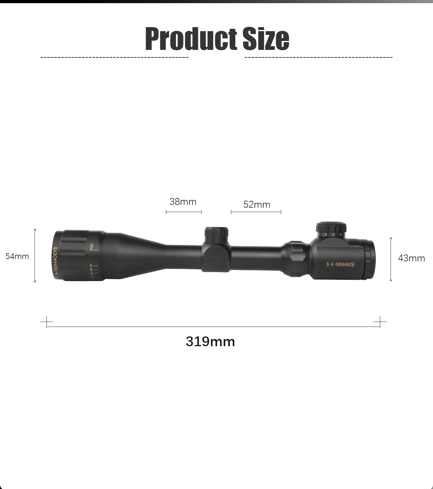 Description Picture 4 of itemMARCH S4-16X44AOE Tactical Riflescopes Spotting Rifle Scope for Hunting Optical Collimator Air Gun Sight Red Green Illumination