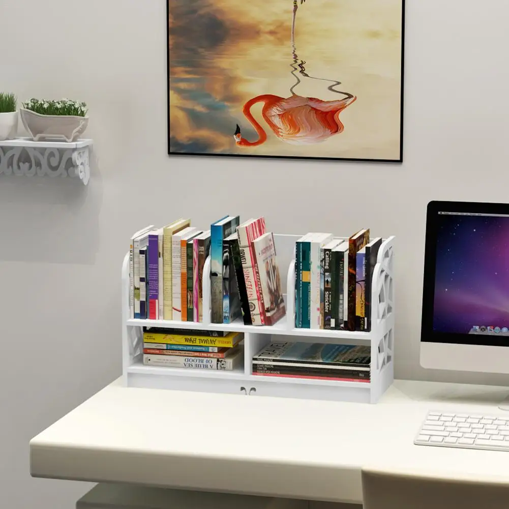

Simple Multi-Tier Bookshelf Creative Storage Shelf For Books Sundries DIY Cabinet Desk Book Rack For Home Children Display Rack