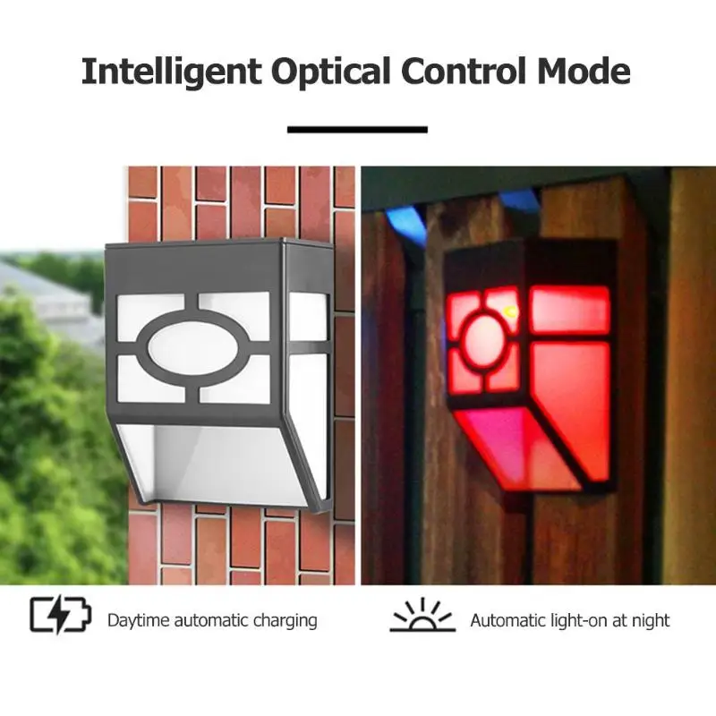 

2 LED Solar Fence Wall Lamp Light Motion Sensor Waterproof Outdoor Garden Decor Energy Saving and Environmental Protection