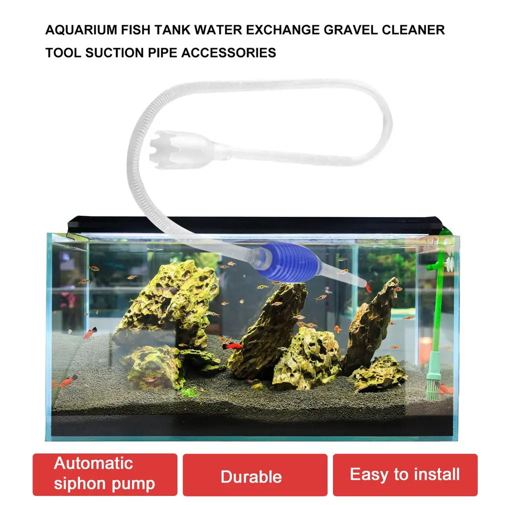 Аквариумный аквариум вакуумный водообмен гравий чистящий инструмент всасывающая труба аквариумные аксессуары сифонный насос фильтрующая трубка