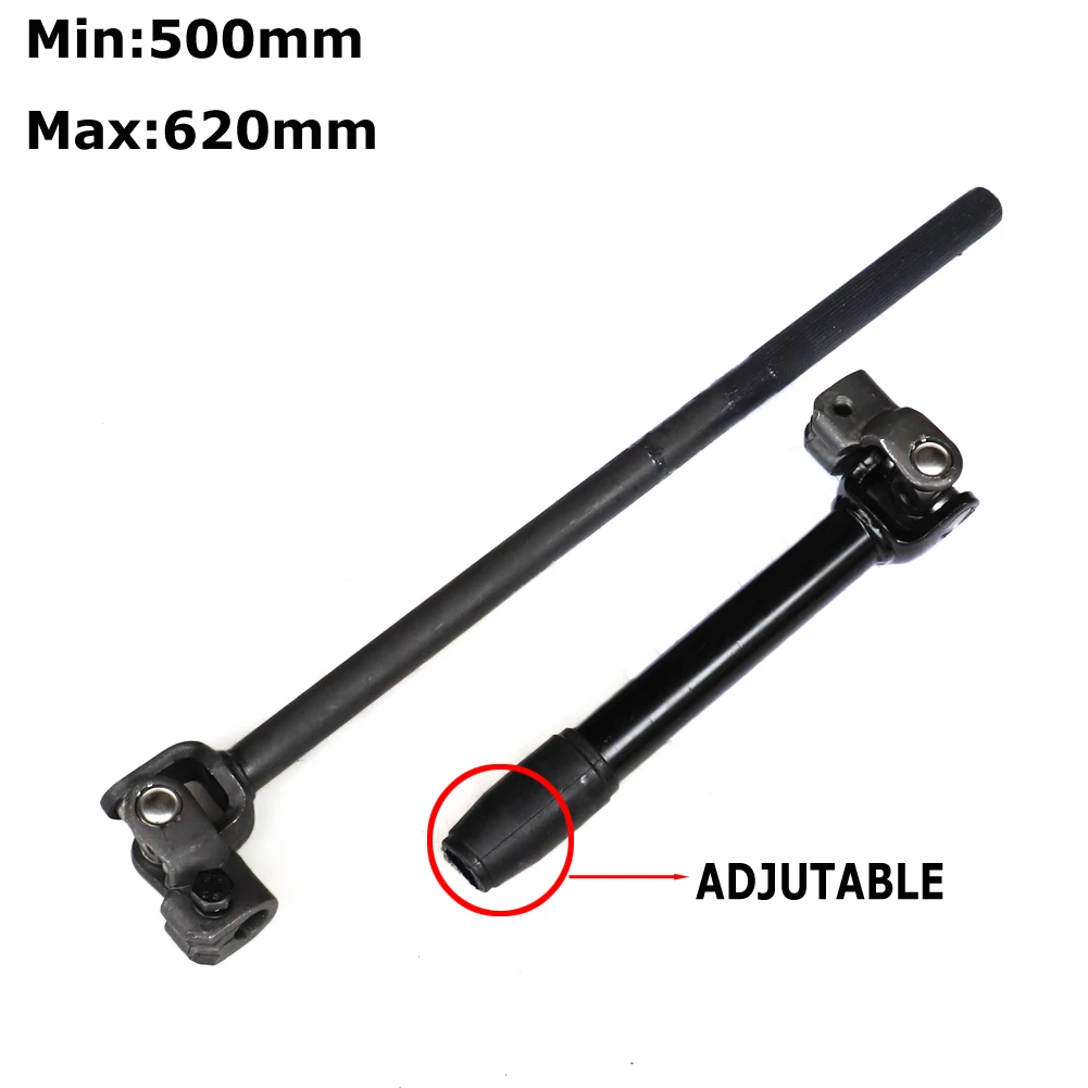 

30T 500mm-620mm Adjustable Steering Knuckle Go Kart U joints Shaft Rod For 200CC 250CC Vehicle Buggy UTV QUAD ATV Parts