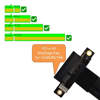 

Riser PCIe x4 3.0 PCI-E 4x To M.2 NVMe M Key 2280 Riser Card Gen3.0 Cable 180° 28GE