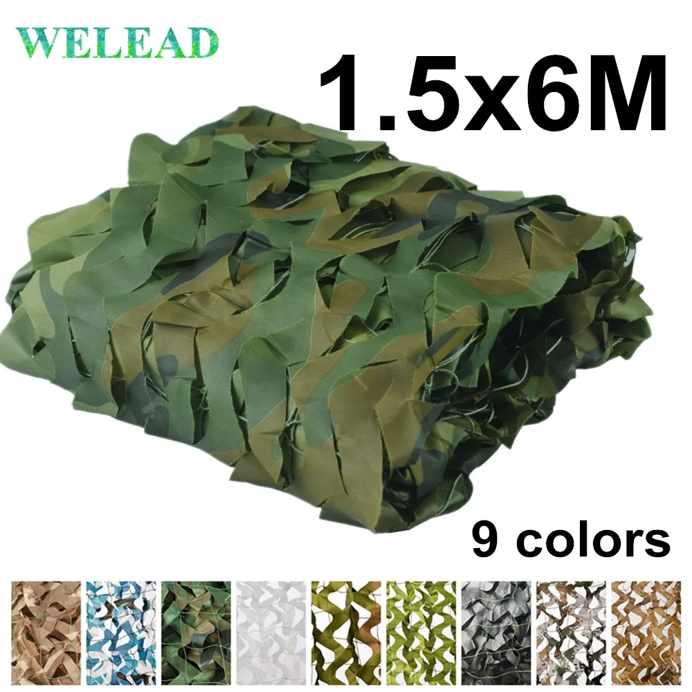 WELEAD 1 5x6 м усиленная камуфляжная сеть Военный белый черный песок для наружного