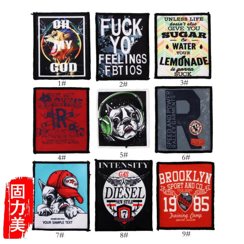 2 шт. напечатанный квадратный значок собака сигарета английская буква модная