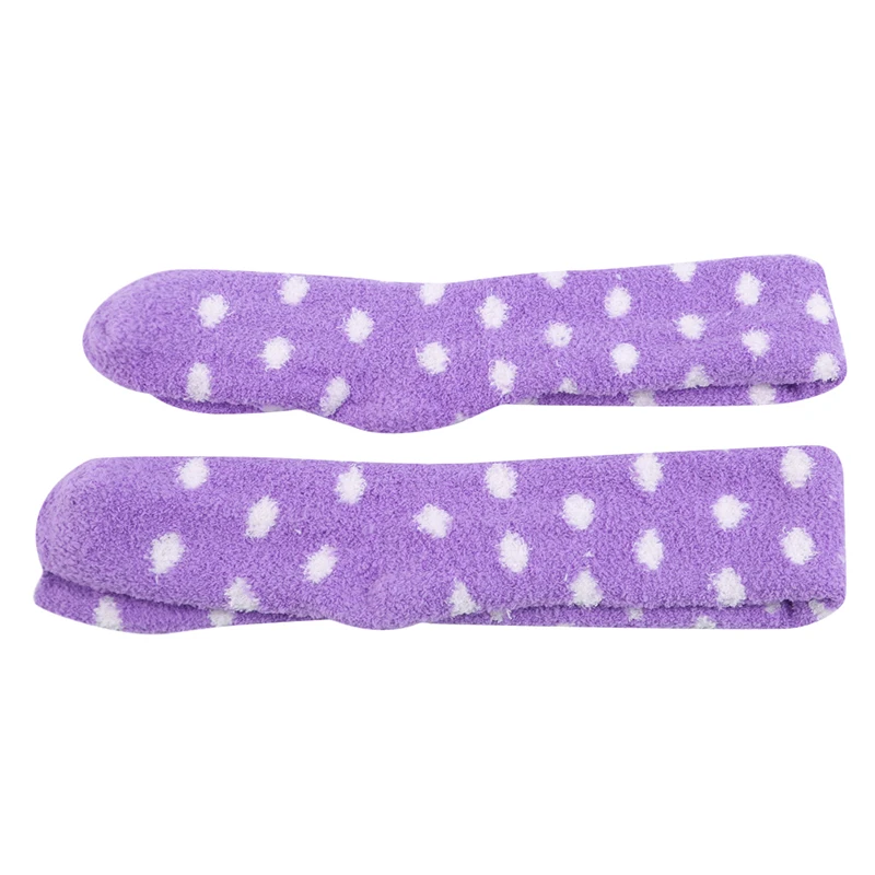 purple white Зимний, теплый, Полосатый Чулки, милые женские чулки выше колена для девушек, теплые длинные чулки - Цвет: purple white