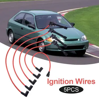 

Spark Plug Ignition Wire Set For 92-02 Honda Accord Civic Del Sol Spiral Core