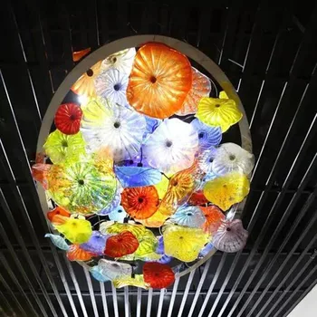 

Luxury Italian Design Art Glass Ceiling Lighting Colored Shade Murano Glass Flower Chandelier for Home Decor