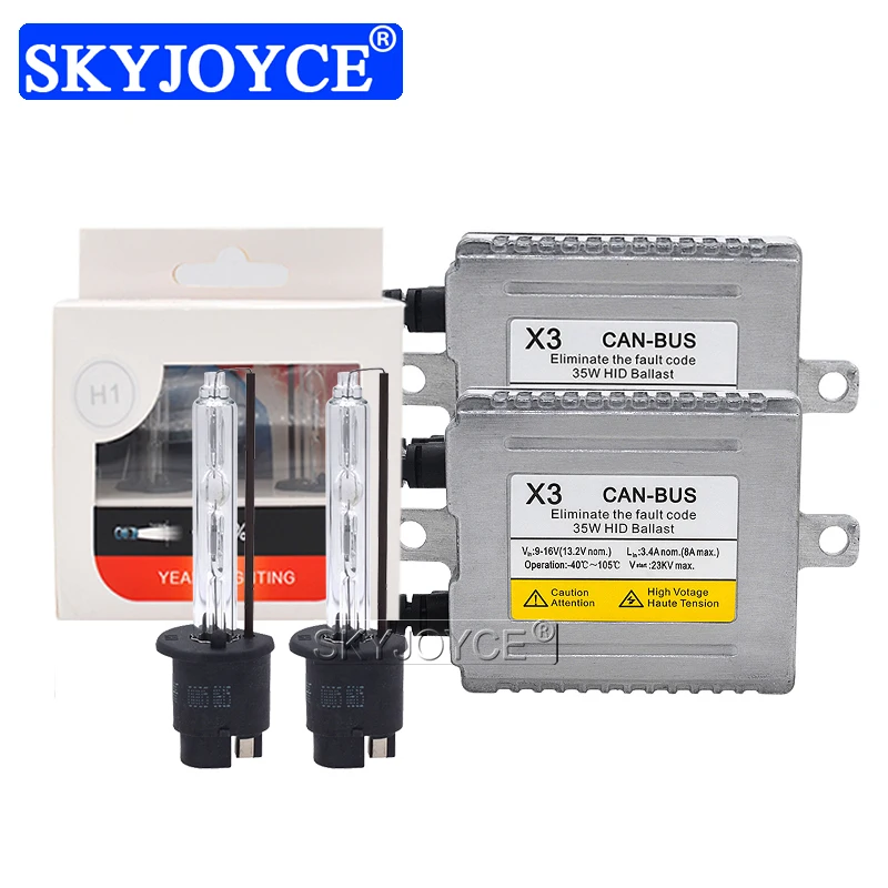 SKYJOYCE 35W Canbus HID Headlight Kit Xenon Yeaky H1 H7 H11 9005 9006 D2H Auto Lamp Bulb Error Free DLT X3 Canbus Ballast Kit