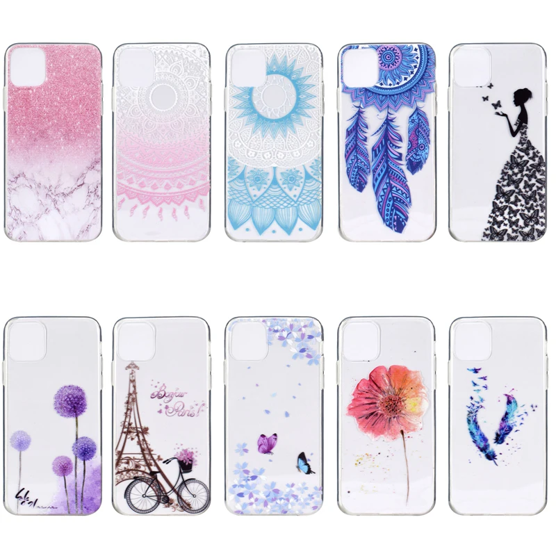 Marble Soft TPU Case For Iphone New 11 2019 XR XS MAX 8 7 Galaxy Note 9 Flower Eiffel Tower Dreamcatcher Rock Cover Skin 200PCS |